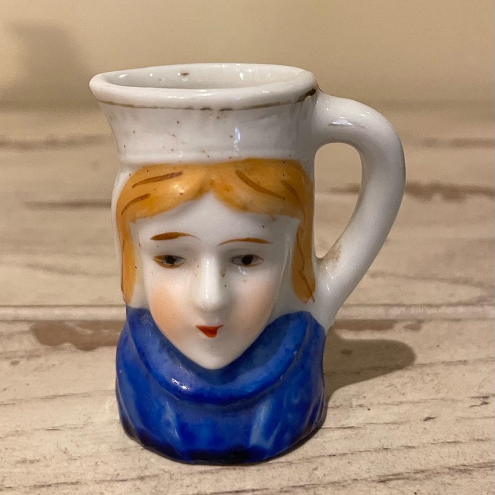 Toby Miniature Face Jug Pitcher Ceramic Occupied Japan Colonial Vintage